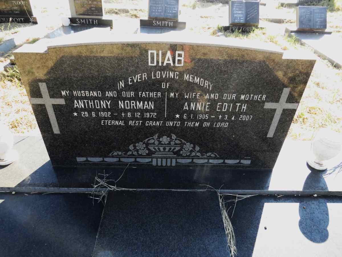 DIAB Anthony Norman 1902-1972 & Annie Edith 1905-2007