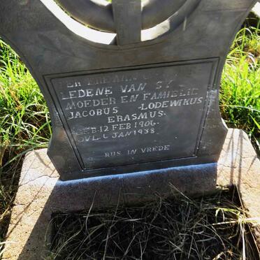 ERASMUS Jacobus Lodewikus 1906-1938