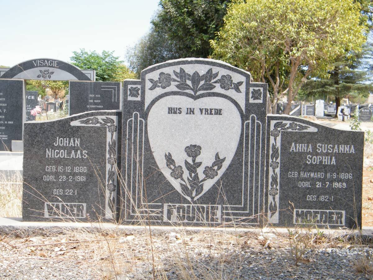 FOURIE Johan Nicolaas 1880-1961 &amp; Anna Susanna Sophia HAYWARD 1886-1969