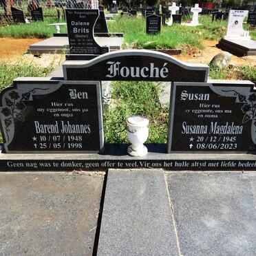 FOUCHE Barend Johannes 1948-1998 & Susanna Magdalena 1945-2023