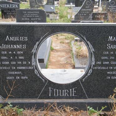 FOURIE Andries Johannes 1924-1985 &amp; Mary Sarah 1930-1990