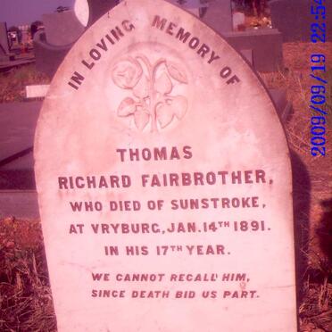 FAIRBROTHER Thomas Richard -1891