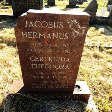 GROENEWALD Jacobus Hermanus 1912-1985 & Gertruida Theodora 1912-2007