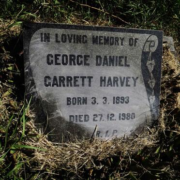 HARVEY George Daniel Garrett 1893-1980