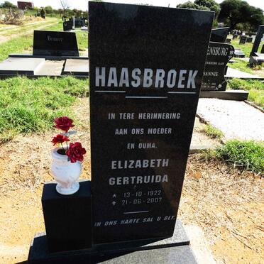 HAASBROEK Elizabeth Gertruida 1922-2007