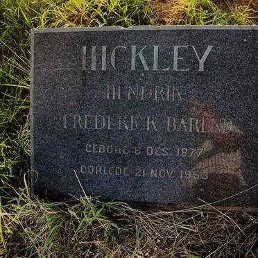 HICKLEY Hendrik Frederick Barend 1877-1953