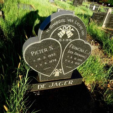 JAGER Pieter S., de 1953-1978 & Francina C.J. ODENDAAL 1958-1978
