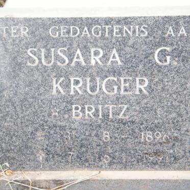 KRUGER Susara G. nee BRITZ 1896-1991
