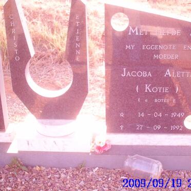 KRAFT Jacobus Henry 1947- &amp; Jacoba Aletta BOTES 1949-1992 _1