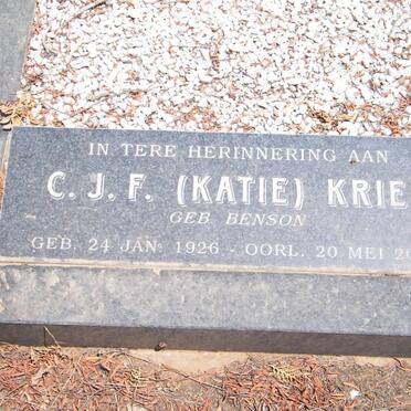 KRIEL C.J.F. nee BENSON 1926-2008
