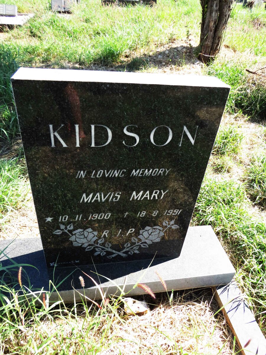 KIDSON Mavis Mary 1900-1991