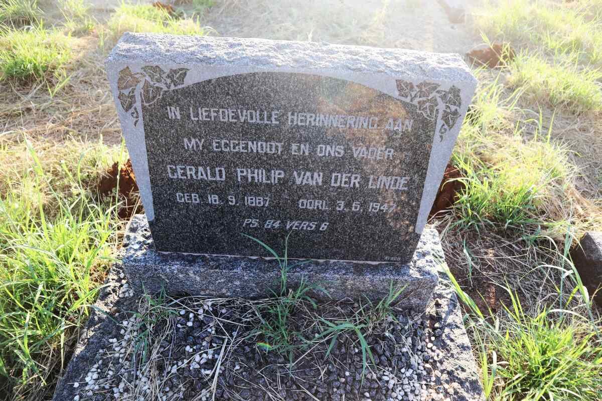 LINDE Gerald Philip, van der 1887-1947