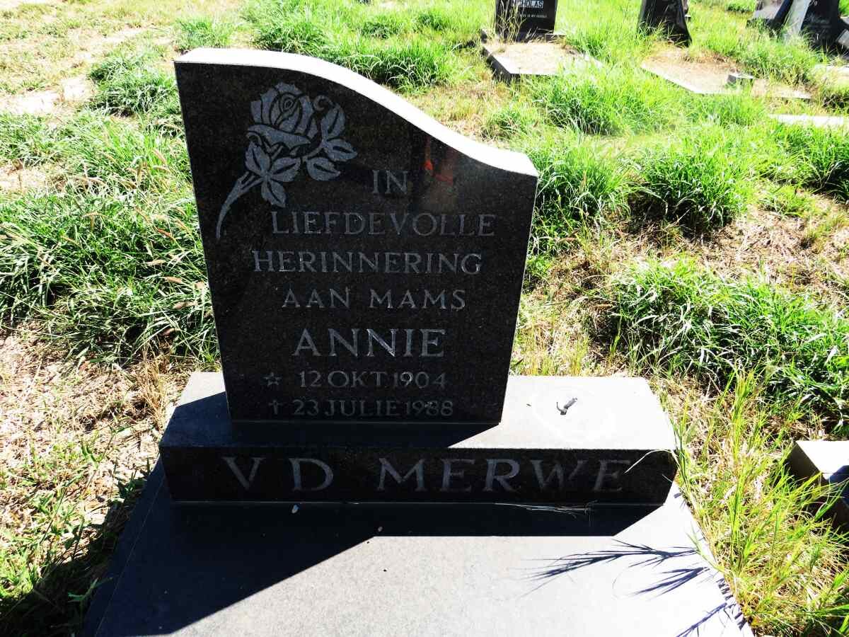 MERWE Annie, v.d. 1904-1988