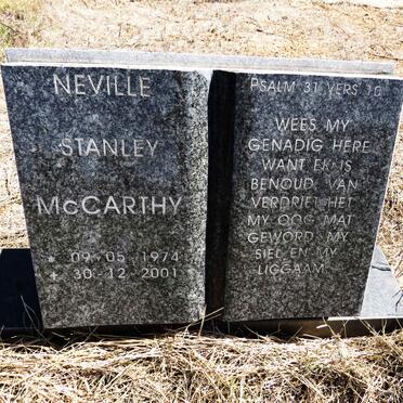 MCCARTHY Neville Stanley 1974-2001
