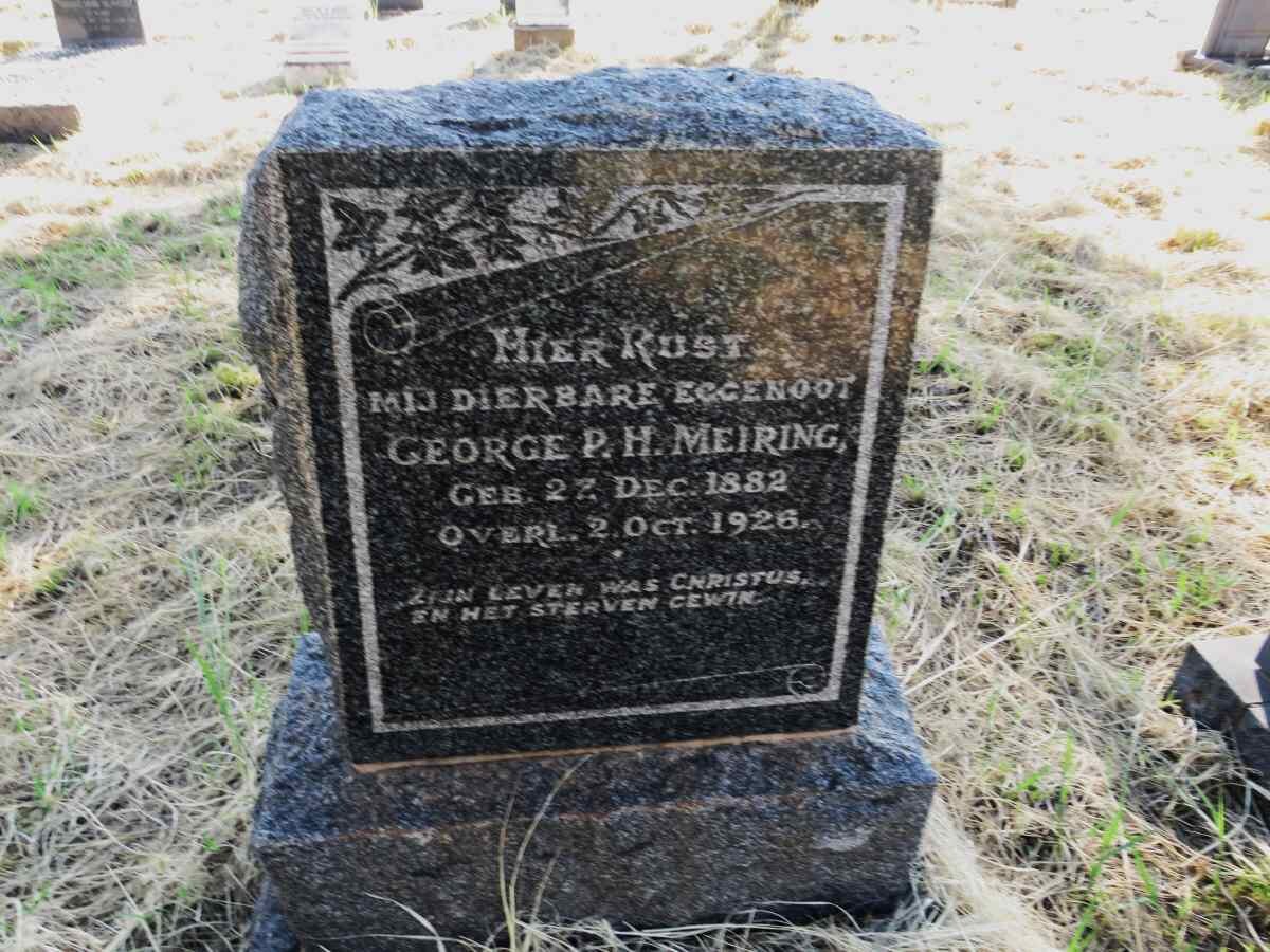 MEIRING George P.H. 1882-1926
