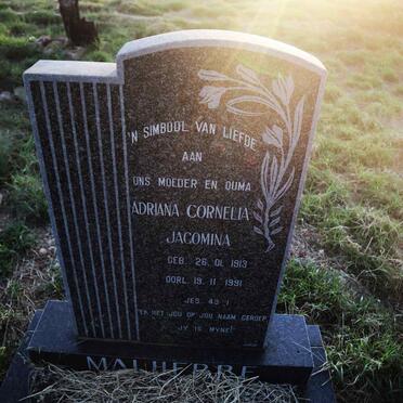 MALHERBE Adriana Cornelia Jacomina 1913-1991