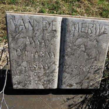 MERWE Anna Catharina Gesina, van der 1915-1999