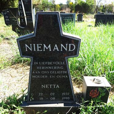 NIEMAND Netta 1937-1998