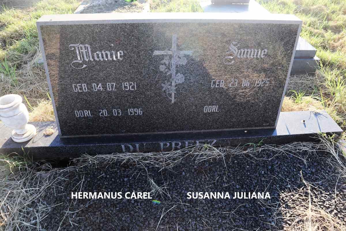 PREEZ Hermanus Carel, du 1921-1996 & Susanna Juliana 1925- 