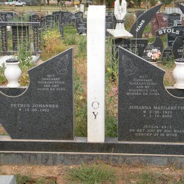 PLOOY Petrus Johannes, du 1923- &amp; Johanna Margaretha VAN ZYL 1923-2003