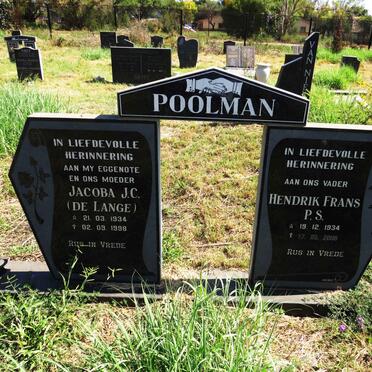 POOLMAN Hendrik Frans P.S. 1934-2006 & Jacoba J.C. DE LANGE 1934-1998