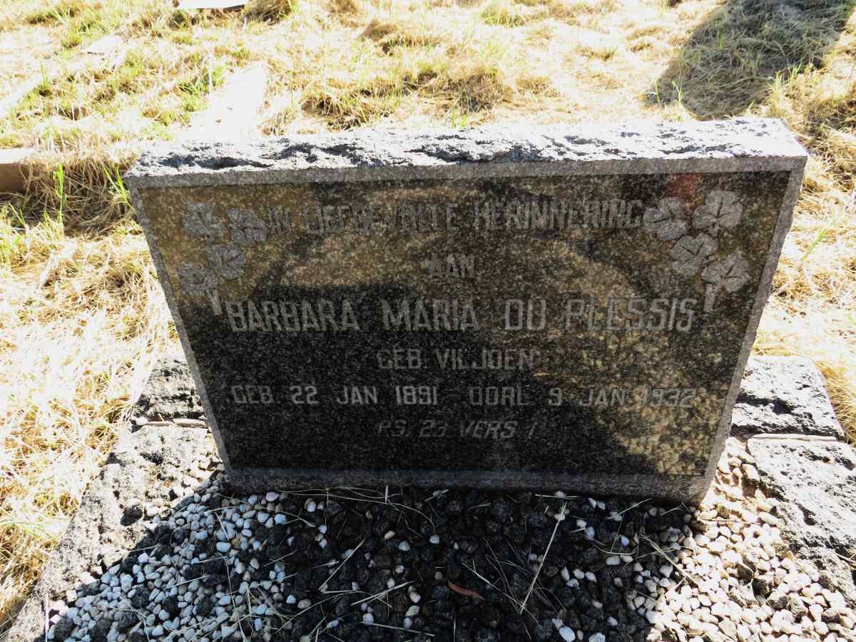 PLESSIS Barbara Maria, du nee VILJOEN 1891-1932