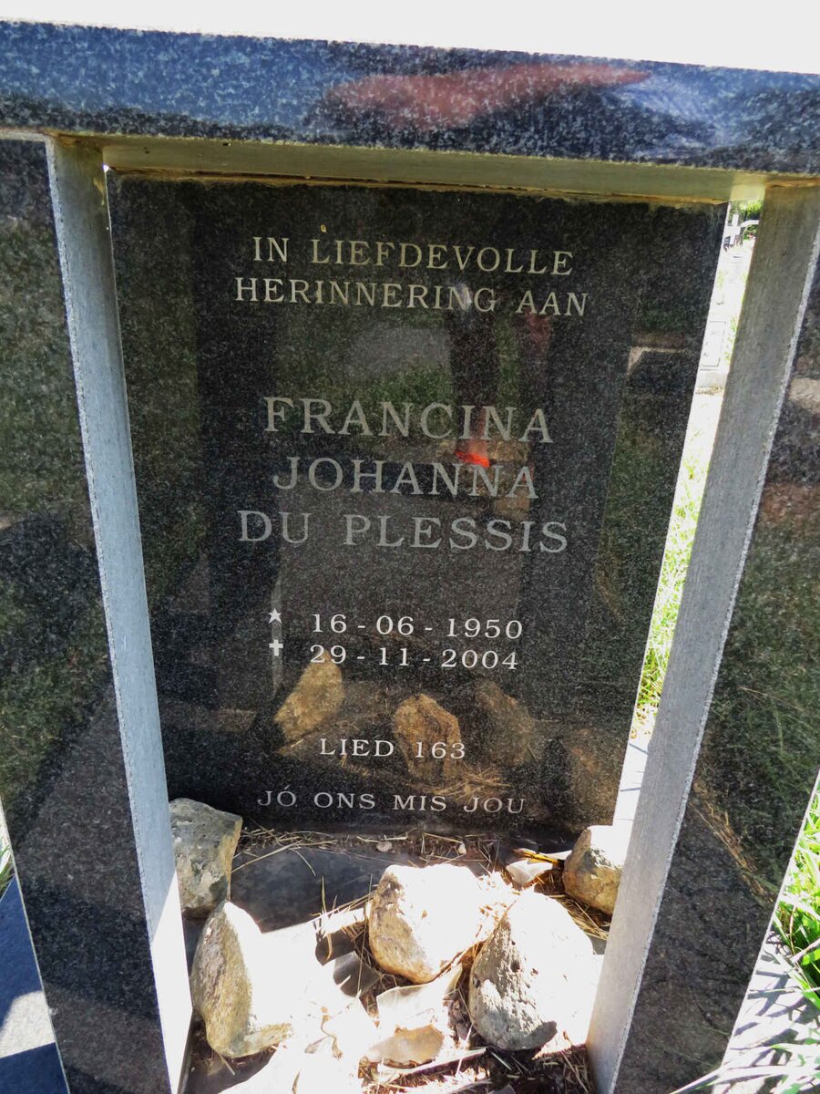 PLESSIS Francina Johanna, du 1950-2004