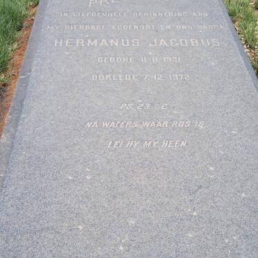 PRETORIUS Hermanus Jacobus 1931-1972