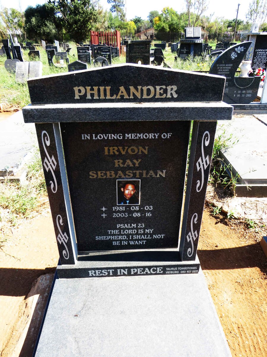 PHILANDER Irvon Ray Sebastian 1981-2003