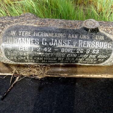 RENSBURG Johannes G., Janse van 1942-1963