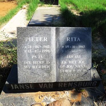 RENSBURG Pieter, Janse van 1942-1998 & Rita 1943-2012