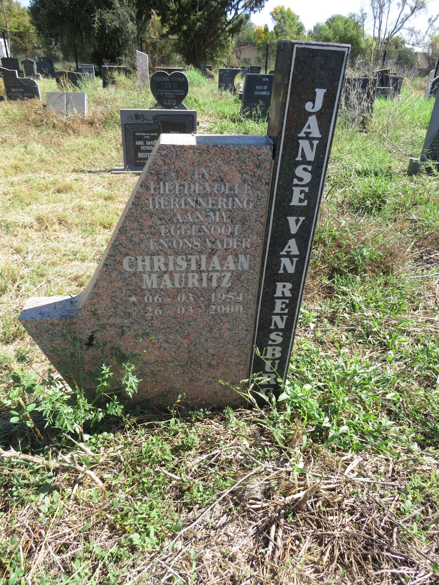 RENSBURG Christiaan Mauritz, Janse van 1954-2000