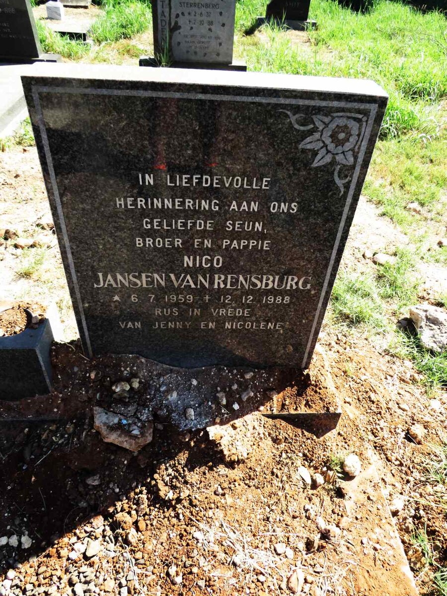 RENSBURG Nico, Jansen van 1959-1988