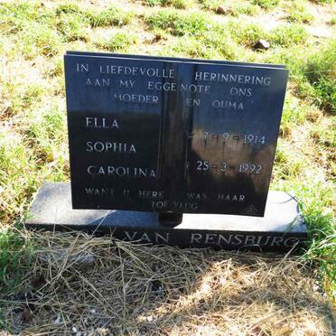 RENSBURG Ella Sophia Carolina, Janse van 1914-1992