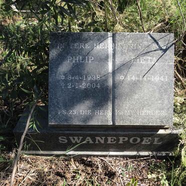 SWANEPOEL Phlip 1938-2004 & Petronella Jansen VAN RENSBURG 1941-