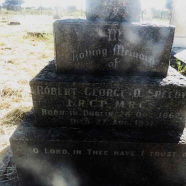 SPEEDY Robert George D. 1862-1951