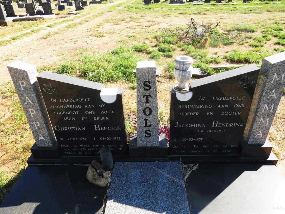 STOLS Christian Hendrik 1957-1992 & Jacomina Hendrina VILJOEN 1957- 