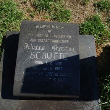 SCHUTTE Johanna Christina 1902-1995