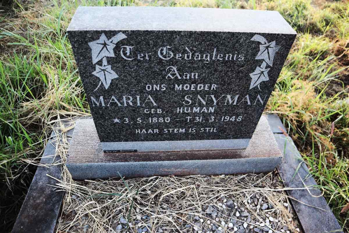 SNYMAN Maria nee HUMAN 1880-1948