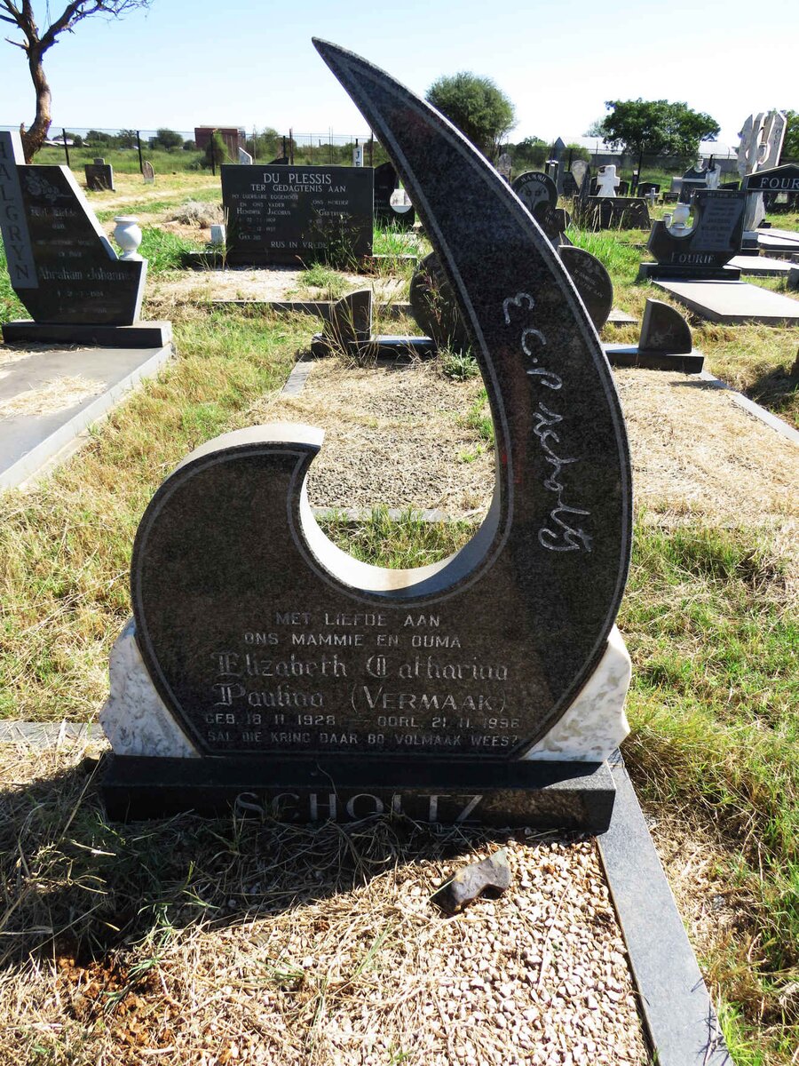 SCHOLTZ Elizabeth Catharina Paulina nee VERMAAK 1928-1996