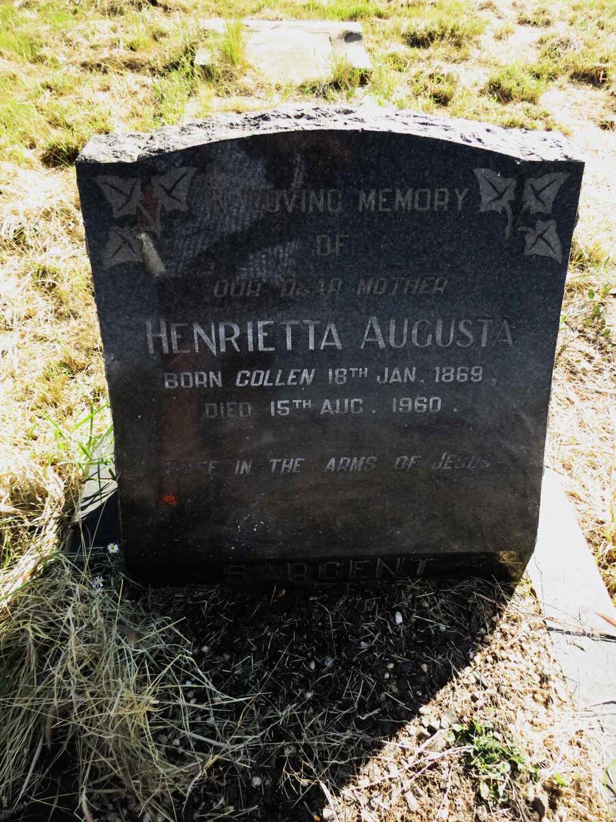 SARGENT Henrietta Augusta nee COLLEN 1869-1960