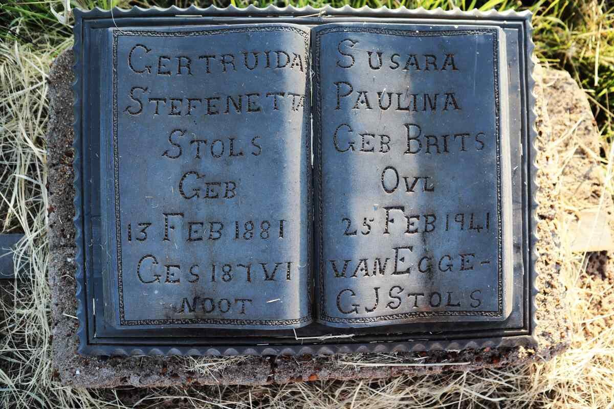 STOLS Gertruida Susara Stefenetta Paulina nee BRITS 1881-1941