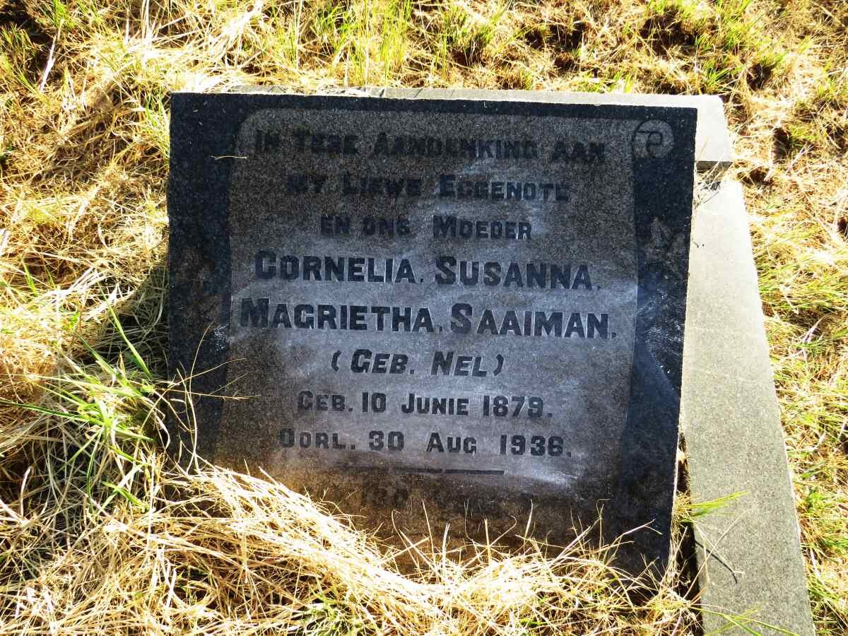 SAAIMAN Cornelia Susanna Magrietha nee NEL 1879-1936