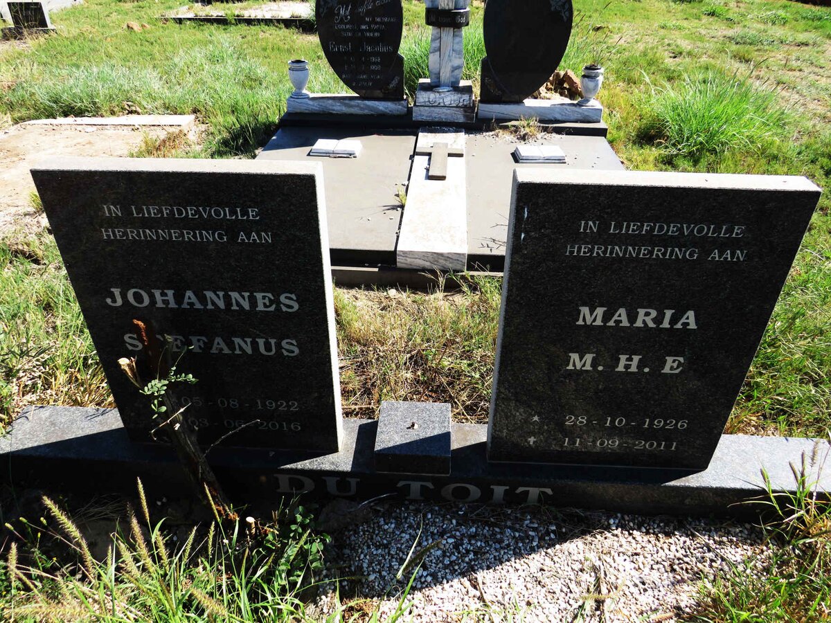 TOIT Johannes Stefanus, du 1922-2016 & Maria M.H.E. 1926-2011