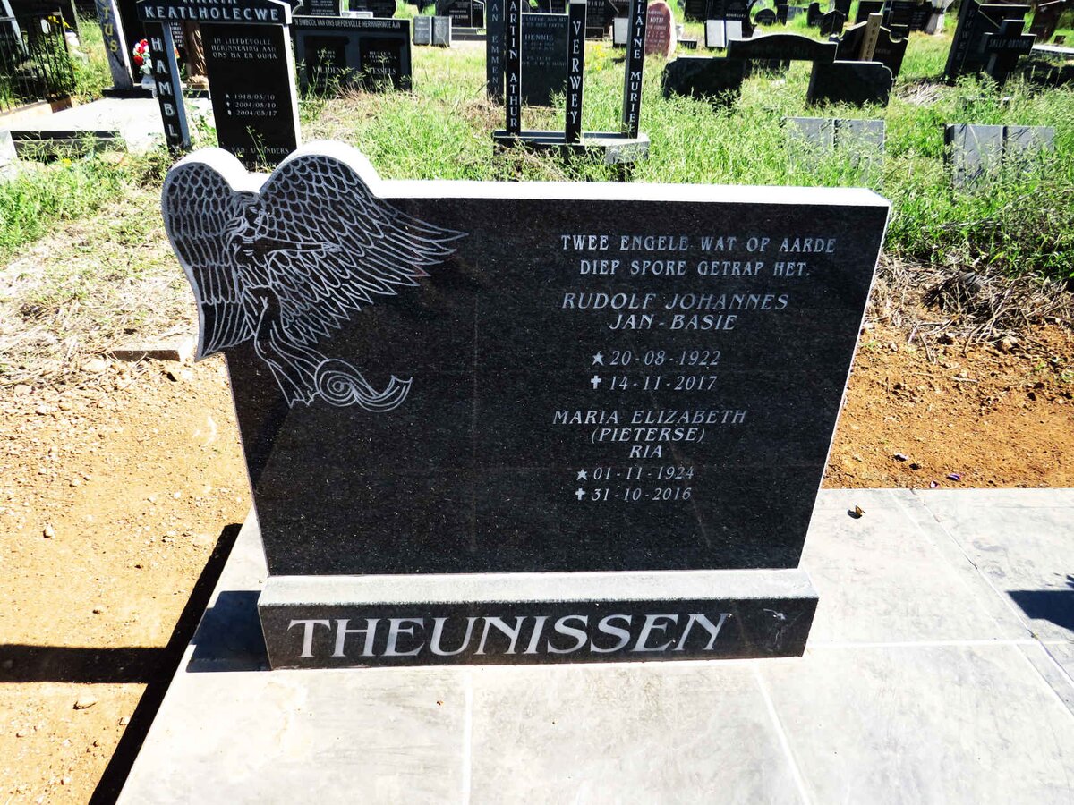 THEUNISSEN Rudolf Johannes Jan 1922-2017 & Maria Elizabeth PIETERSE 1924-2016