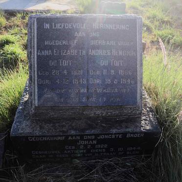 TOIT Andries Hendrik, du 1866-1946 & Anna Elizabeth 1881-1943 :: DU TOIT Johan 1922-1944_1
