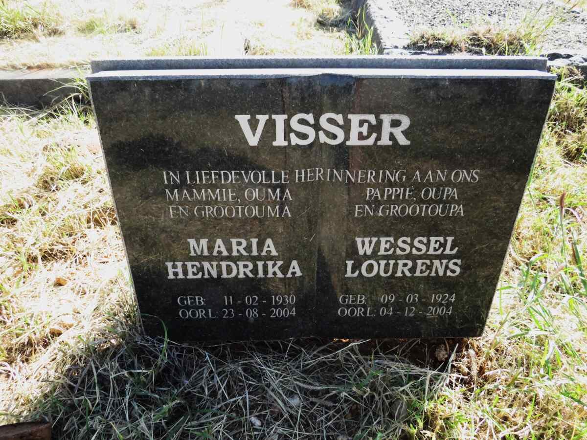 VISSER Wessel Lourens 1924-2004 & Maria Hendrika 1930-2004