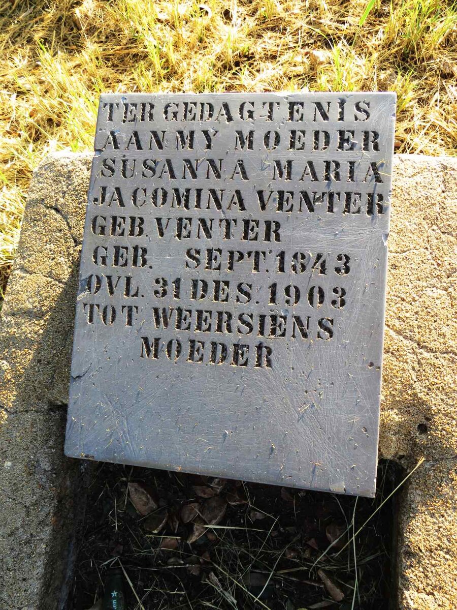 VENTER Susanna Maria Jacomina nee VENTER 1843-1903