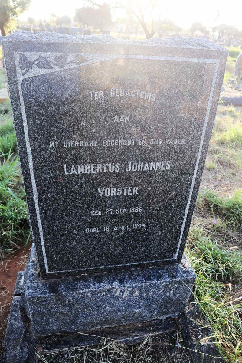 VORSTER Lambertus Johannes 1866-1944