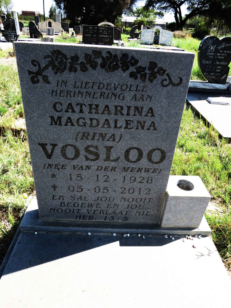 VOSLOO Catharina Magdalena nee VAN DER MERWE 1928-2012